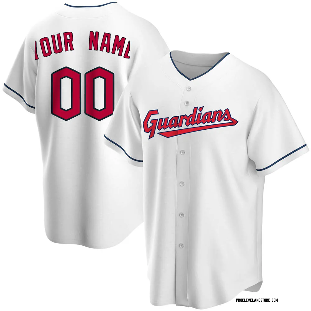 Cleveland Guardians Official Authentic Custom Jersey - White Custom Jerseys  Mlb - Bluefink